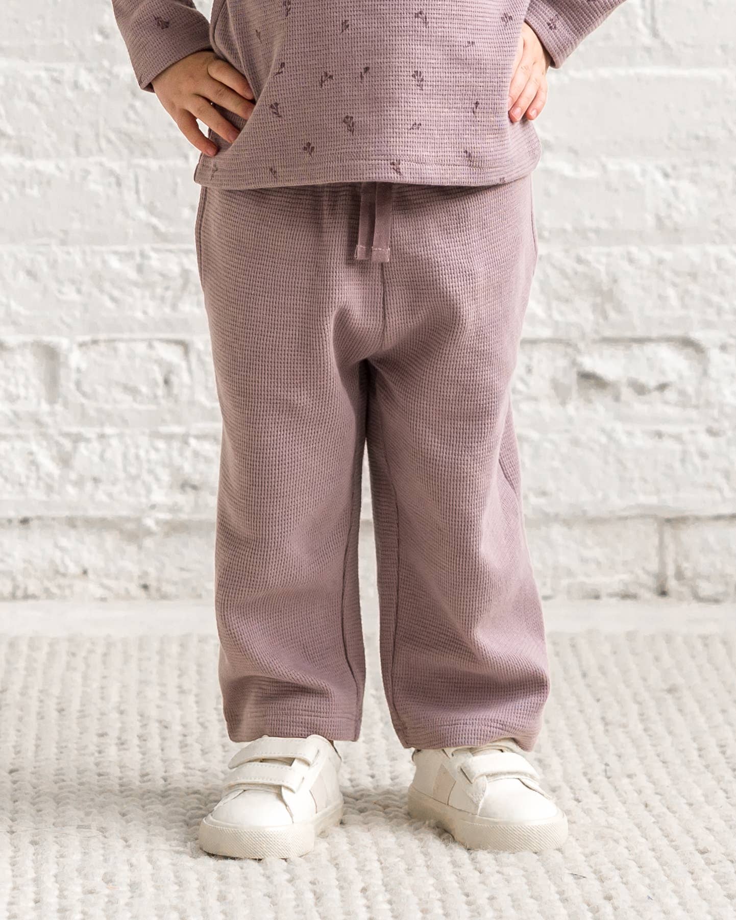 Clove Waffle Knit Straight Leg Pants