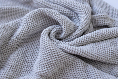 Grey Waffle Bamboo Baby Blanket, 40"x40"- Soft Baby Swaddle Blanket Gender Neutral Baby Shower Gift