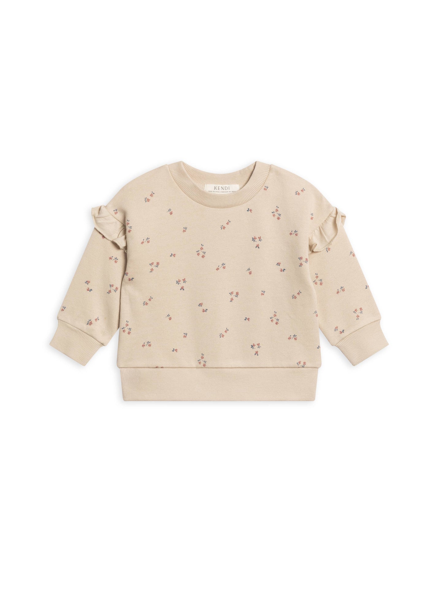 Abbey Fleece Ruffle Sleeve Pullover Sweatshirt