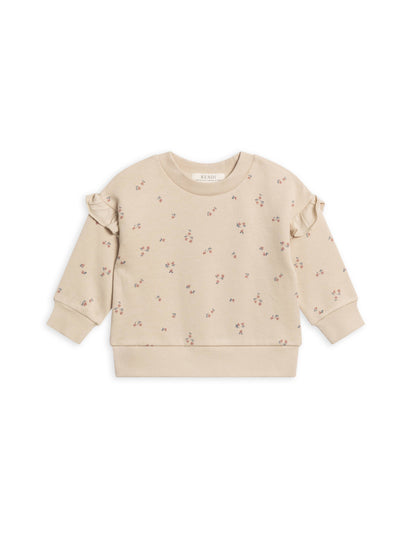 Abbey Fleece Ruffle Sleeve Pullover Sweatshirt
