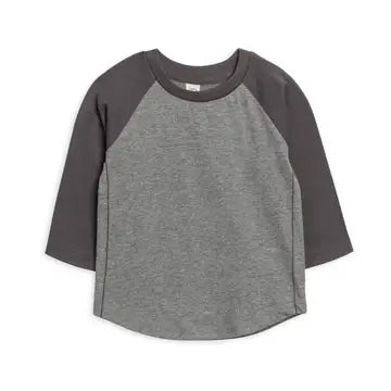 Louie Baseball Tee-Heather Charcoal