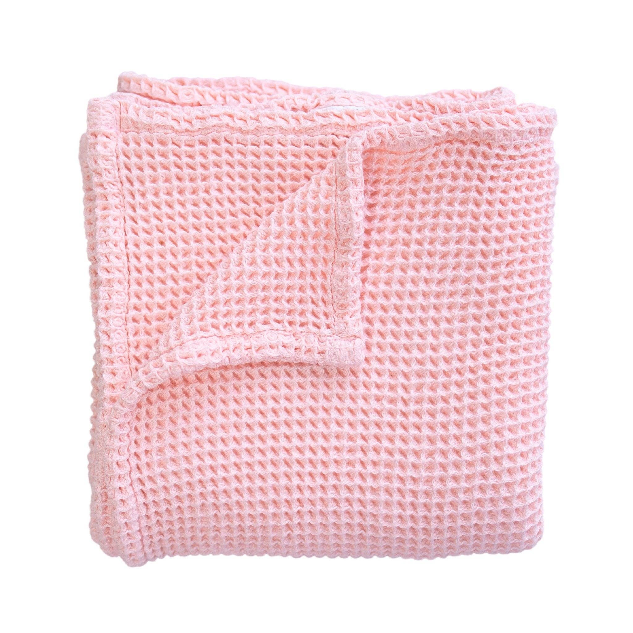 Rose Pink Waffle Bamboo Baby Blanket, 40"x40"- Soft Baby Swaddle Blanket Baby Shower Gift