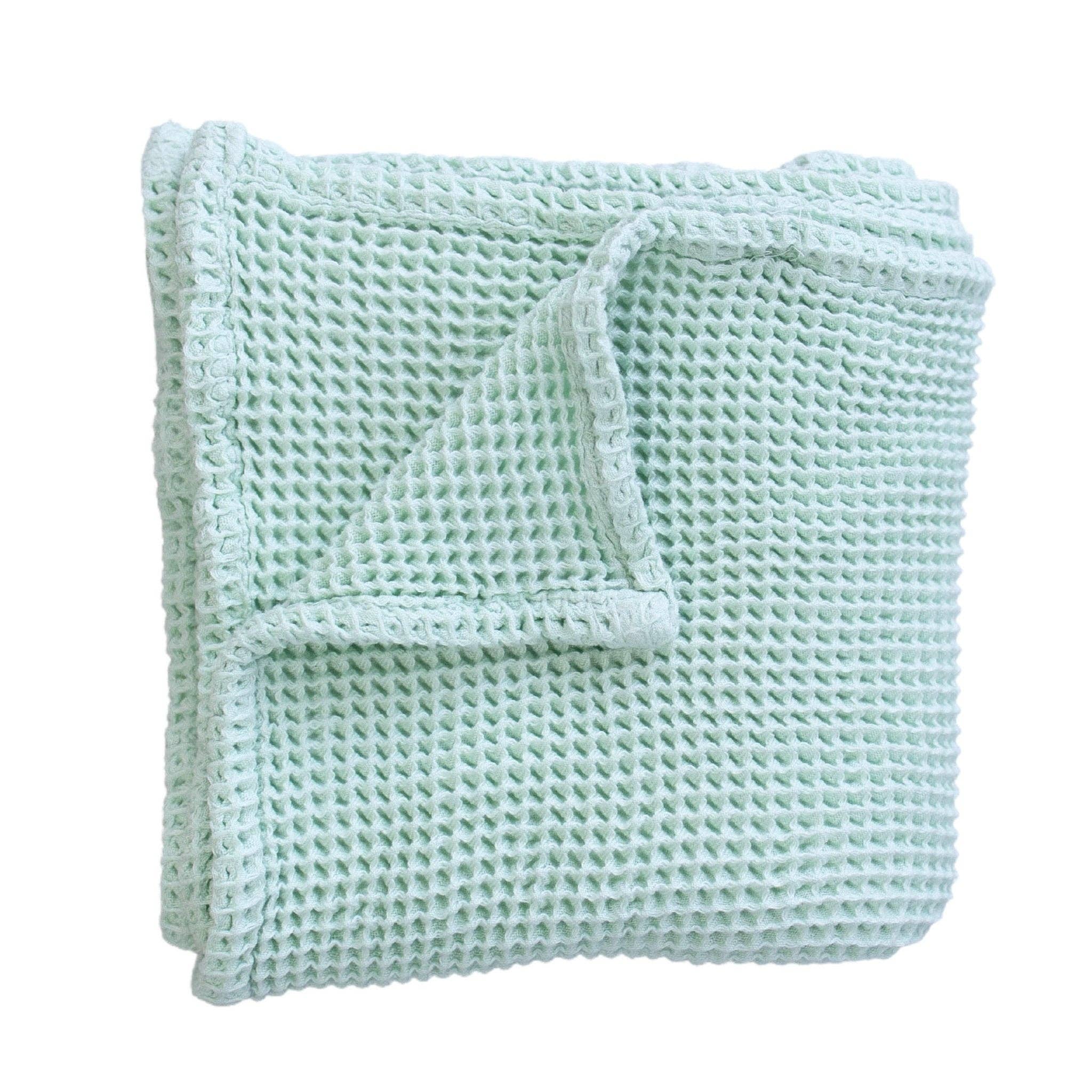 Seafoam Waffle Bamboo Baby Blanket, 40"x40"- Soft Baby Swaddle Blanket Gender Neutral Baby Shower Gift