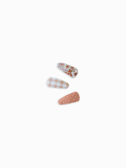 Mini Clip Set 3-Pack - Ochre Floral