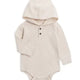 Cole Waffle Knit Hooded Bodysuit-Heather Oat