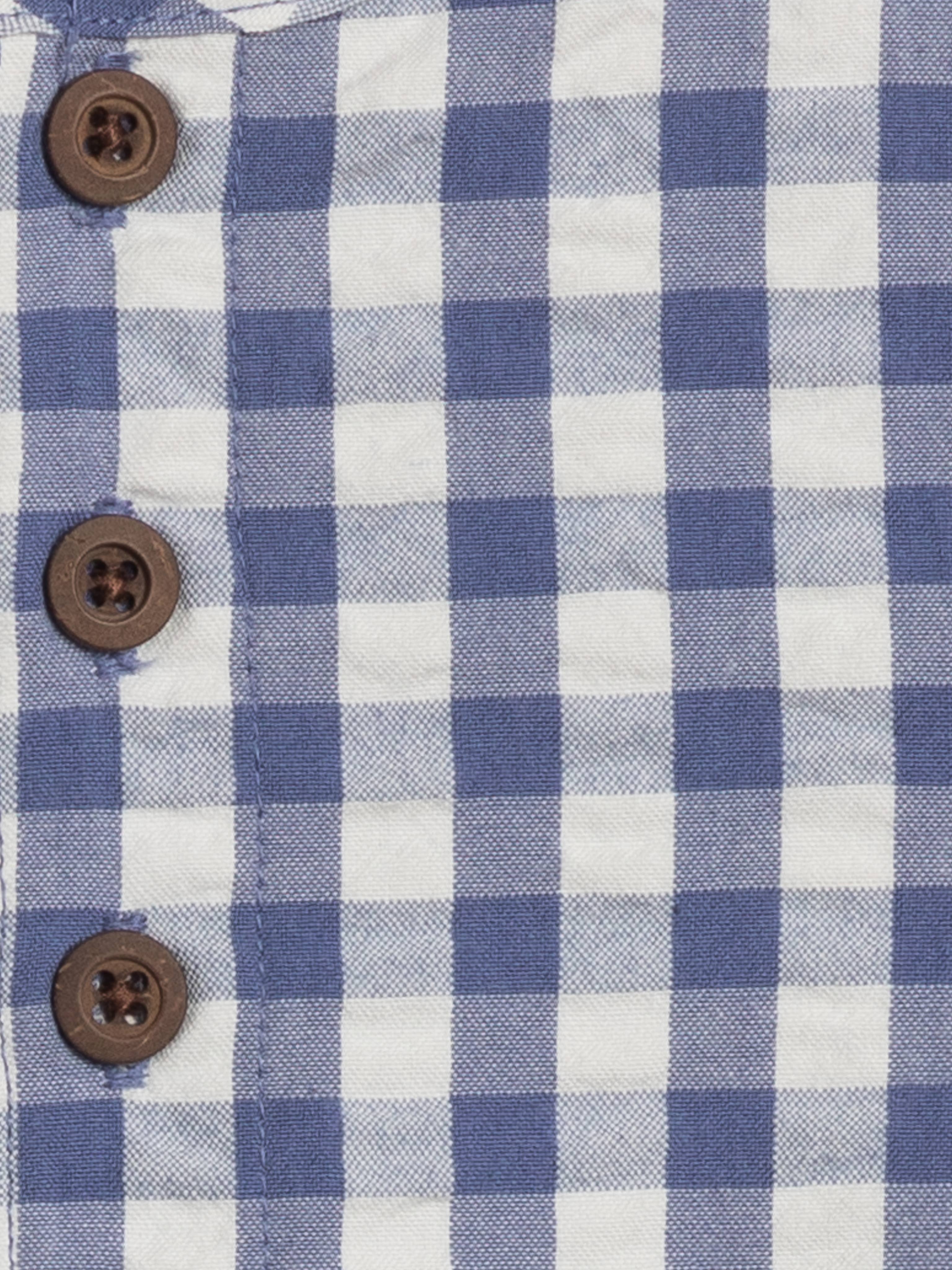 Organic Baby Wren Seersucker Bubble Romper - Marino Gingham