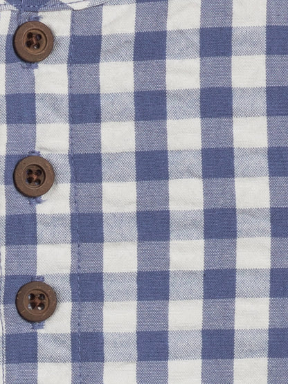 Organic Baby Wren Seersucker Bubble Romper - Marino Gingham