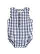 Organic Baby Wren Seersucker Bubble Romper - Marino Gingham